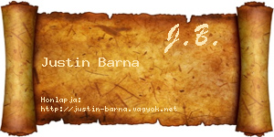 Justin Barna névjegykártya