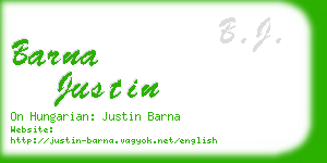 barna justin business card